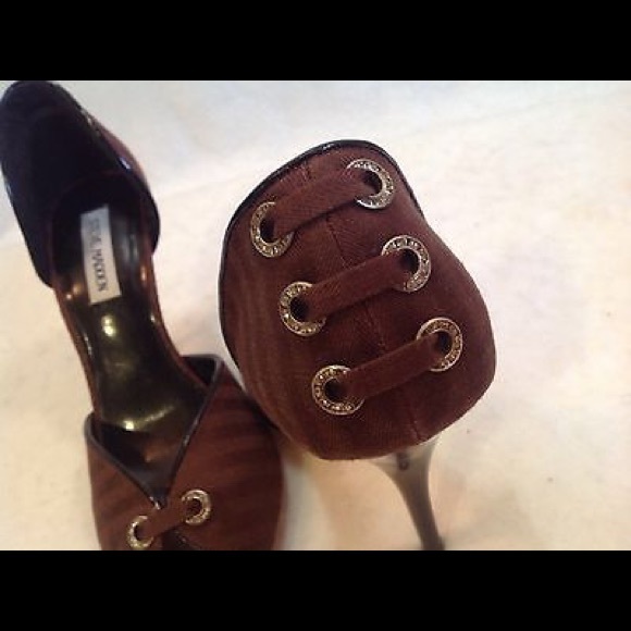 Steve Madden Peep Toe Pump 9.5 Brown Stiletto - Picture 3 of 7